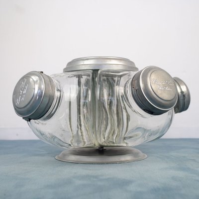 Revolving 4 Piece Argentinean Vintage Glass Candy Jars