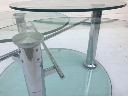 Coffee Table with 3 Removable Glass Shelves 1980s for sale at Pamono