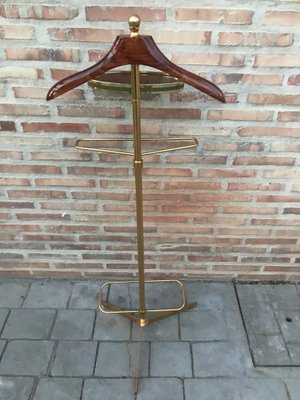 Italian Hollywood Regency Brass and Wood Stand Dressboy, for sale at Pamono