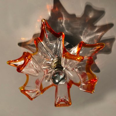 Italian Handcrafted Murano Glass Wall Light or Flush Mount from
