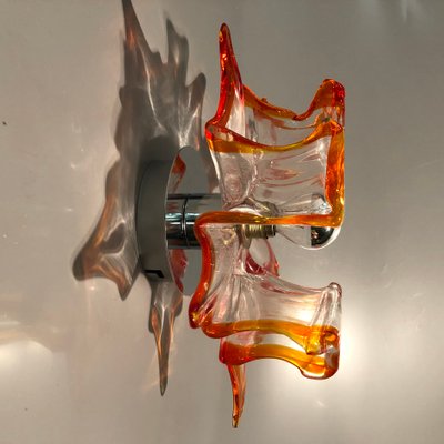 Italian Handcrafted Murano Glass Wall Light or Flush Mount from