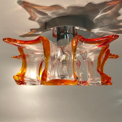 Italian Handcrafted Murano Glass Wall Light or Flush Mount from