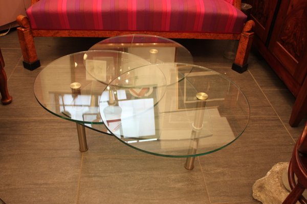 Vintage Adjustable Glass Metal Coffee Table 1980s for sale at