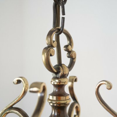 Vintage Brass 10 Light Chandelier, 1950s Vintage Brass 10 Light Chandelier, 1950s