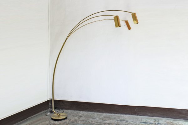 Brass Arc Floor Lamp 1970s For At, Retro Arched Floor Lamp