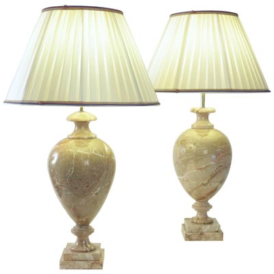 Marble Table Lamps 1980s Set of 2