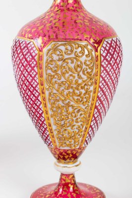 19th Century Napoleon Iii Red Gold White Bohemian Vases Set Of 2 For Sale At Pamono