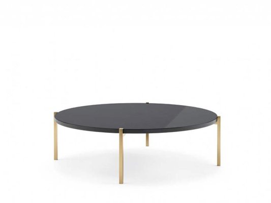 Coffee Table With Top In Lacquered Granite Stainless Steel And Gilded Feet For At Pamono - Coffee Table With Granite Top