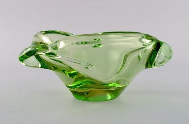 Mundgeblasene Grüne Murano Glasschale, 1960er bei Pamono kaufen