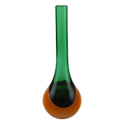 Mouth N Art Glass With Narrow Neck, Large Round Glass Vase With Narrow Neck