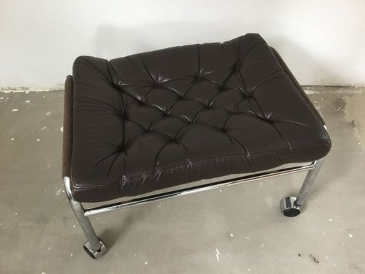 Chrome Footstool By Noboru Nakamura, Ikea Leather Chair And Ottoman