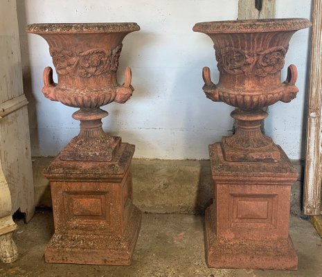 Large Vintage Garden Urns On Plinths Set Of 2 For At Pamono - Vintage Garden Urns Large Vintage Garden Urns On Plinths Set Of 2 For At Pamono - Vintage Garden Urns