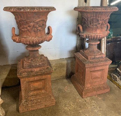 Large Vintage Garden Urns On Plinths Set Of 2 For At Pamono - Vintage Garden Urns Large Vintage Garden Urns On Plinths Set Of 2 For At Pamono - Vintage Garden Urns