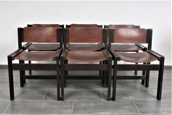 Ash Dining Chairs With Saddle Leather, Leather Upholstery Dining Chairs