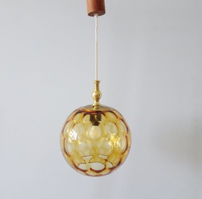 mid century amber glass lamp