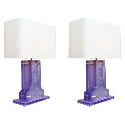 Lavender Murano Glass Table Lamps Set Of 2 For Sale At Pamono
