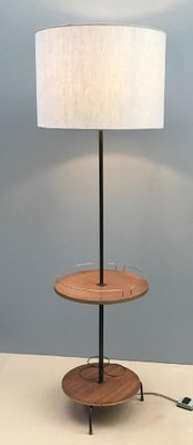gold and grey floor lamp