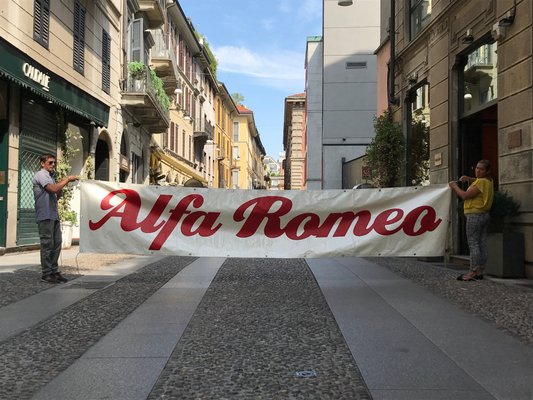 Banderole PVC Alfa Romeo Brera - Affiche Vintage Pour Garage Et Atelier (imprimé, Made In France)