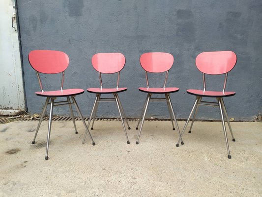Red Formica Dining Chairs 1970s Set Of 4 For Sale At Pamono
