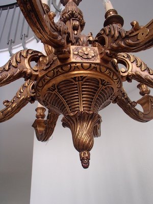 Gold and wood on sale chandelier