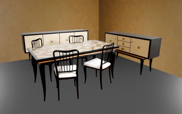 Dining Room Set By Paolo Buffa For La, 1940 S Dining Room Table And Chairs Set Of