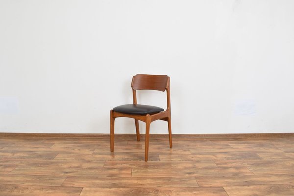 Mid Century Danish Teak Leather, Grey Leather Dining Chairs Set Of 4