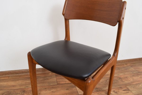 Mid Century Danish Teak Leather, Leather Dining Chairs