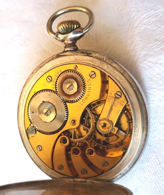 Montre à Poche Antique en Argent de Longines en vente sur Pamono