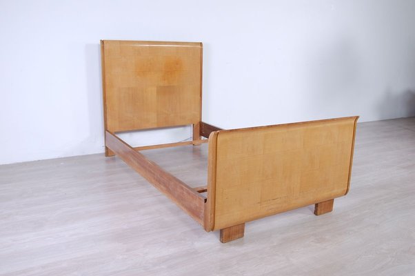 Art Deco Burl Single Bed Frame 1930s for sale at Pamono