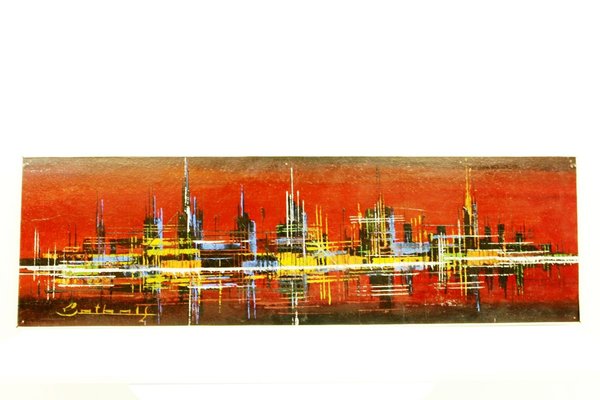 Skyline Acrylic Painting, 1970s for sale at Pamono