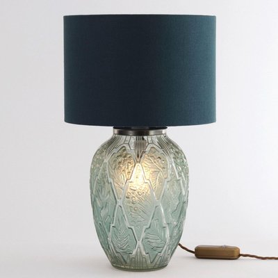 blue green glass table lamps