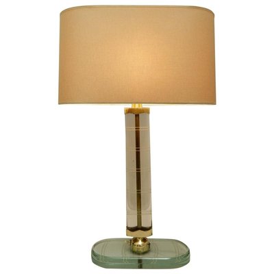 brass and glass table lamps