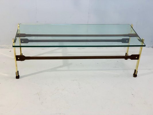 Vintage Brass Coffee Table With Glass Top For Sale At Pamono