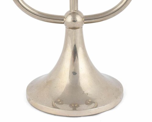 Nickel-Plated Metal Candleholder by Kallmeyer & Harjes, Gotha, Germany,  1930s for sale at Pamono