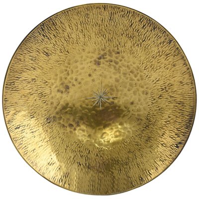 Vintage German Ornamental Brass Plate by Hans Przyrembel, 1930s