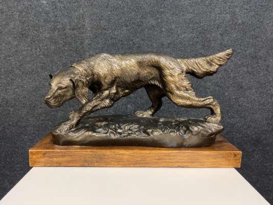 Antique Bronze Hunting Dog after Edouard Delabrierre