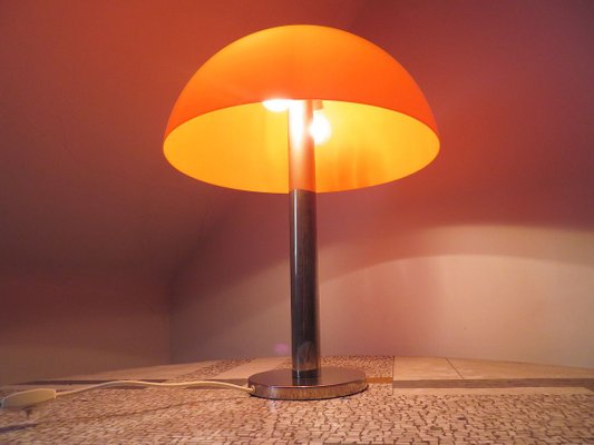 large orange table lamp