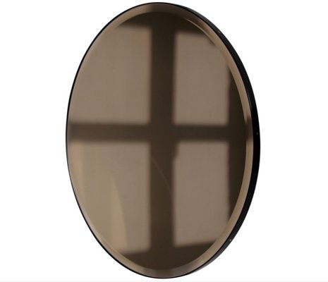 Orbis Bevelled Round Bronze Tinted, Large Round Mirror Bronze Frame