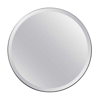 Bevelled Round Elegant Frameless Mirror, Beveled Round Mirror