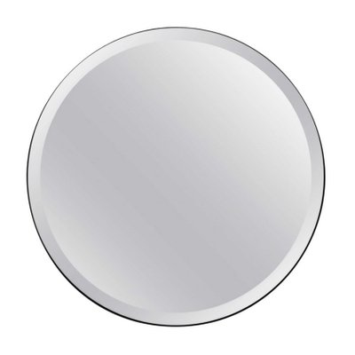 Bevelled Round Elegant Frameless Mirror, Extra Large Round Beveled Mirror