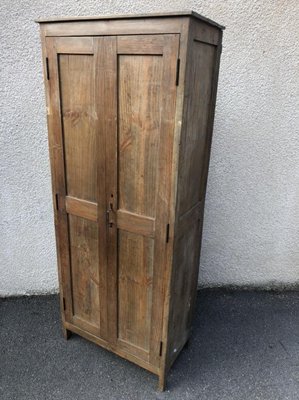 Small Antique Rustic Fir Wardrobe For Sale At Pamono