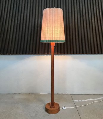 Danish Teak Floor Lamp With Folded Fabric Shade 1960s For At Pamono Danish Teak Floor Lamp With Folded, 5 Light Floor Lamp Replacement Plastic Shades