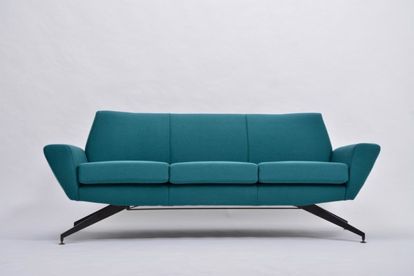 aanraken Madison campus Mid-Century Modern Sofa with Metal Base by Rossi di Albizzate for Lenzi,  1950s for sale at Pamono