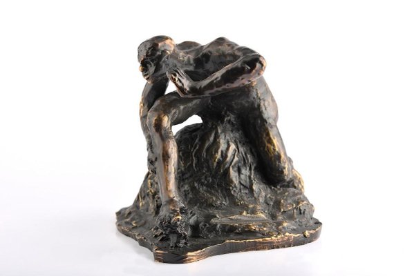 Man On The Rock Original Bronze Sculpture By G Migneco Late 1900 Late 1900 For Sale At Pamono