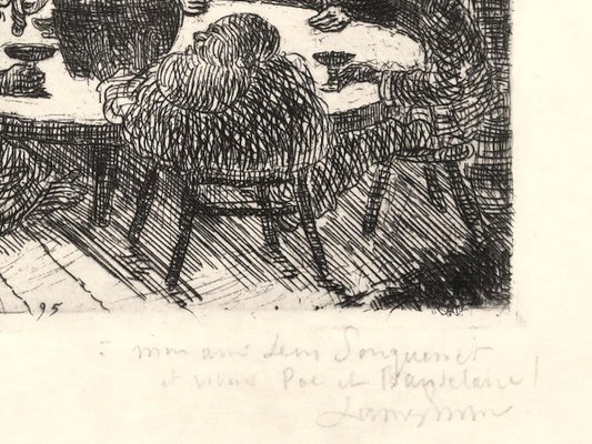 Eau-forte Originale – Les Masques Scandalisés D’après James Ensor – Papier, état Correct