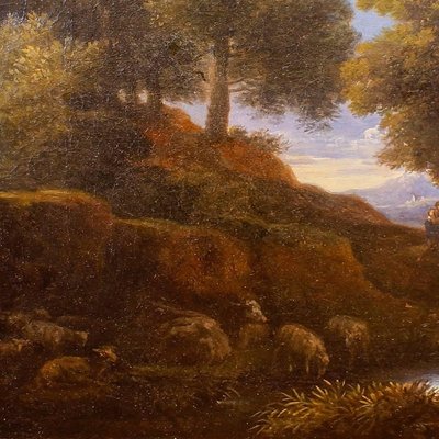 Vervelend doe niet fee Wooden Landscape with Shepherds, Fountain and Flock - by Jan Frans van  Bloemen 18th century for sale at Pamono