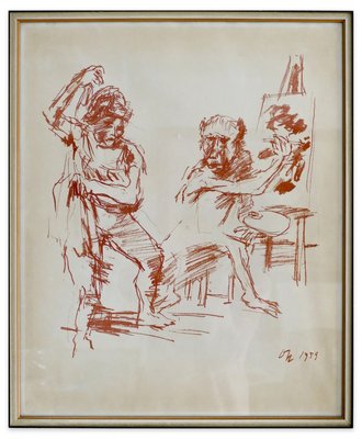 Painter and Model - Oskar Kokoschka - Original Lithograph 1959