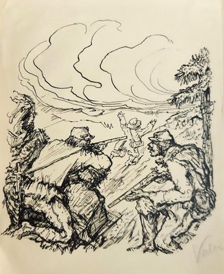 Two Soldiers Original Lithographie Von A Kubin 1933 1933 Bei Pamono Kaufen