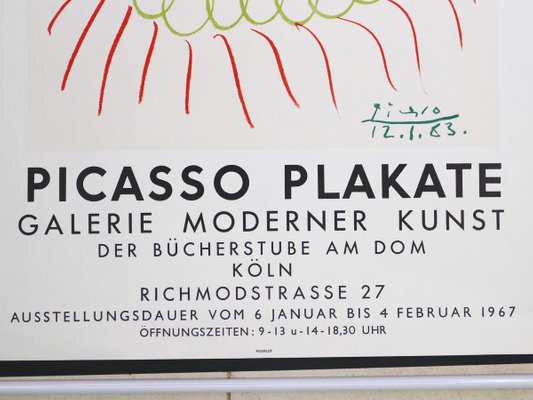Picasso Vintage Poster Galerie Moderner Kunst Der Bucherstube Koln 1967 1967 For Sale At Pamono
