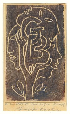 Ex Libris Gb Original Woodcut By M Fingesten Early 1900 Early 1900 For Sale At Pamono